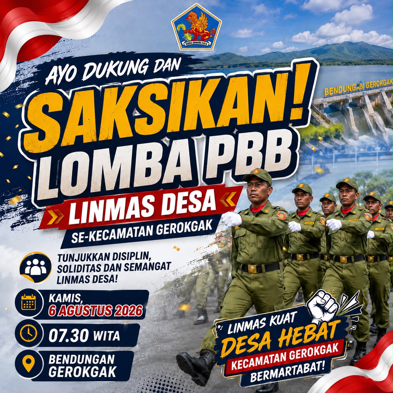 Lomba Peraturan Baris Berbaris (PBB) Linmas Desa se-Kecamatan Gerokgak