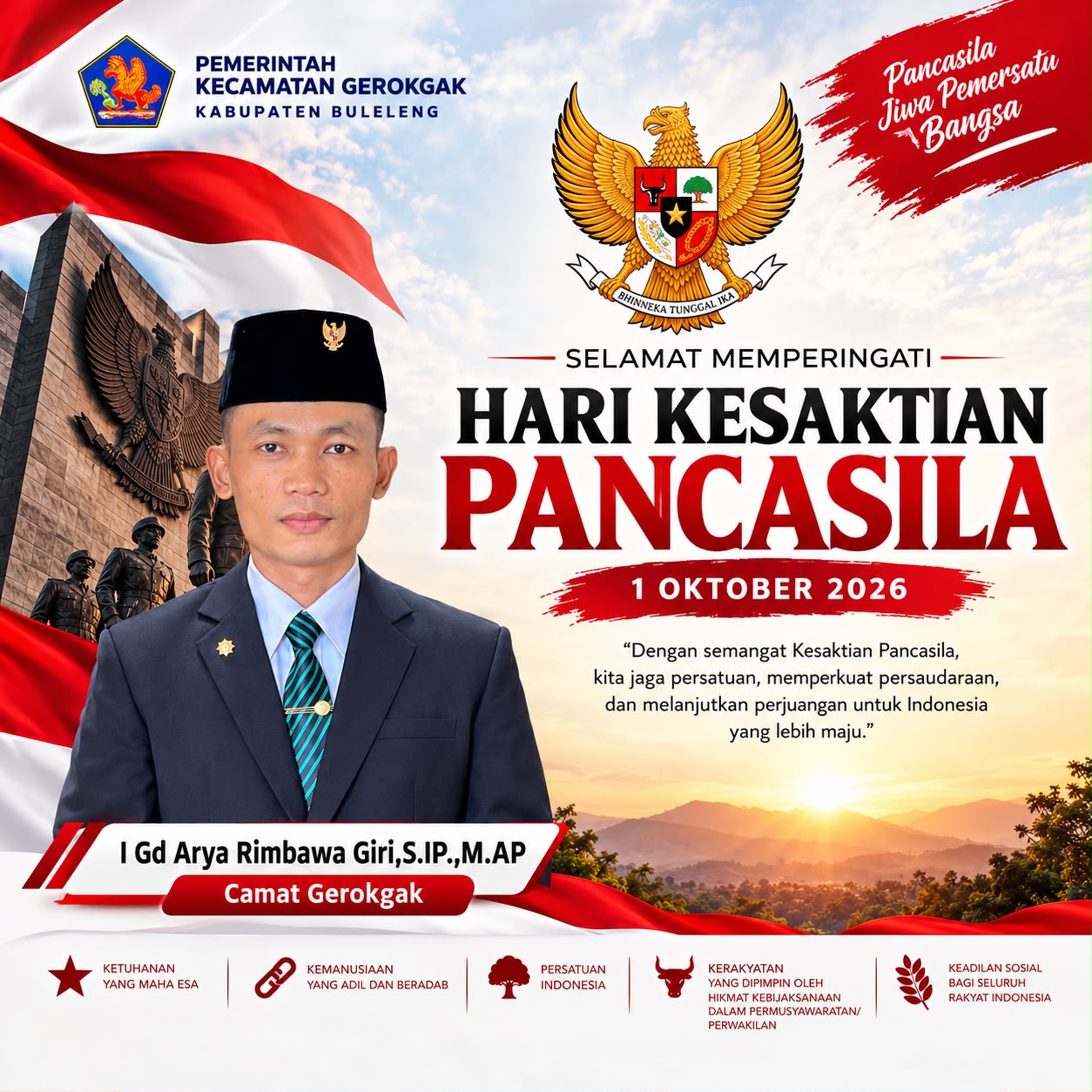 SELAMAT MEMPERINGATI HARI KESAKTIAN PANCASILA 